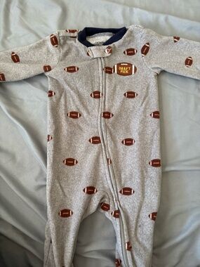 Carter's Gray Navy Football Print One-Piece